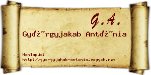 Györgyjakab Antónia névjegykártya